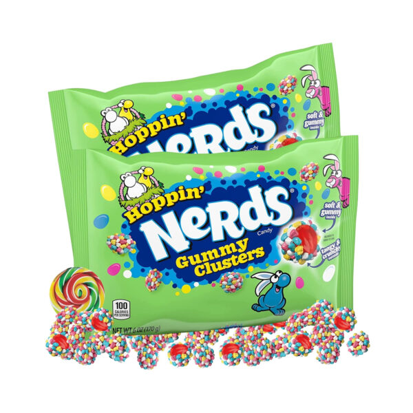 Easter Hoppin' Nerds Gummy Clusters, Bulk Bags of Candy for Eggs, Pack of 2