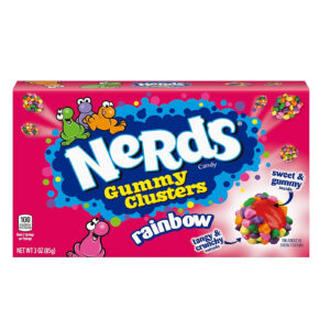 Nerds Gummy Clusters Candy, Rainbow, 3 Ounce Movie Theater Candy Boxes Pk 12