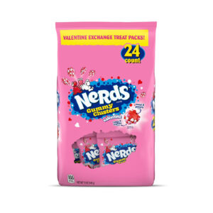 NERDS Valentine Gummy Clusters Classroom Exchange, Valentine's Day Candy, 12oz, 24 count