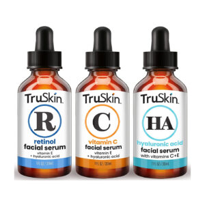 TruSkin Face Serum Trio – Hyaluronic Acid, Vitamin C & Retinol Serum for Face - 1 fl oz, 3 Bottles
