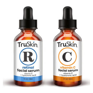 TruSkin Face Serum Duo – Retinol Serum for Face & Vitamin C Serum - 1 fl oz, 2 Bottles