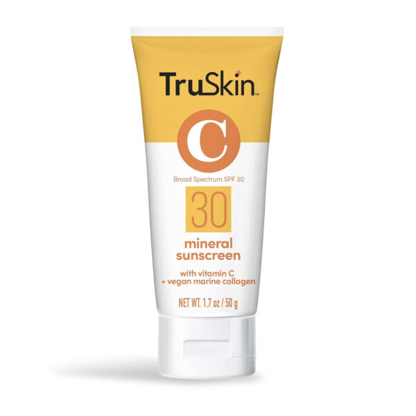TruSkin Mineral Face Sunscreen SPF 30 – Broad Spectrum Mineral Sunscreen for Face with Zinc Oxide, Vitamin C & Vegan Marine Collagen, 1.7 fl oz
