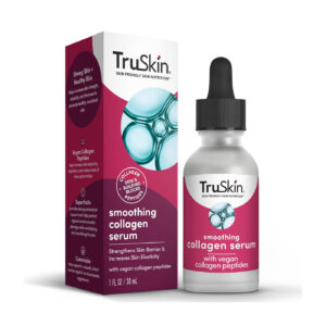 TruSkin Collagen Peptides Serum for Face – Smoothing Serum with Vegan Collagen Peptides, Ceramides & Superfruits - 1 fl. Oz
