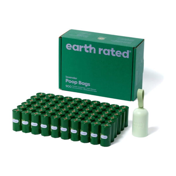 Earth Rated Dog Poop Bag Holder with Dog Poop Bags - 1 Dispenser and 900 Bags