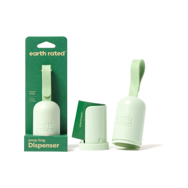 Earth Rated Dog Poop Bag Holder with Dog Poop Bags - 1 Dispenser and 15 Bags