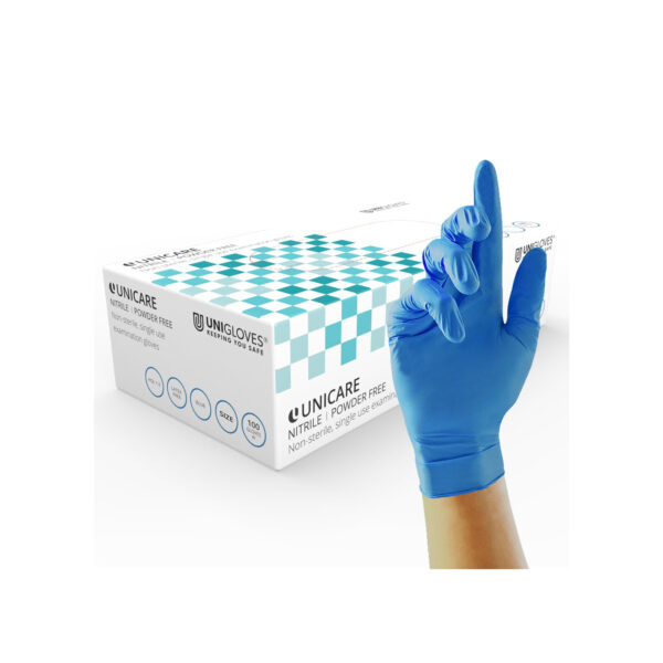 Unigloves Unicare GS0033 Nitrile Examination - Blue, Medium