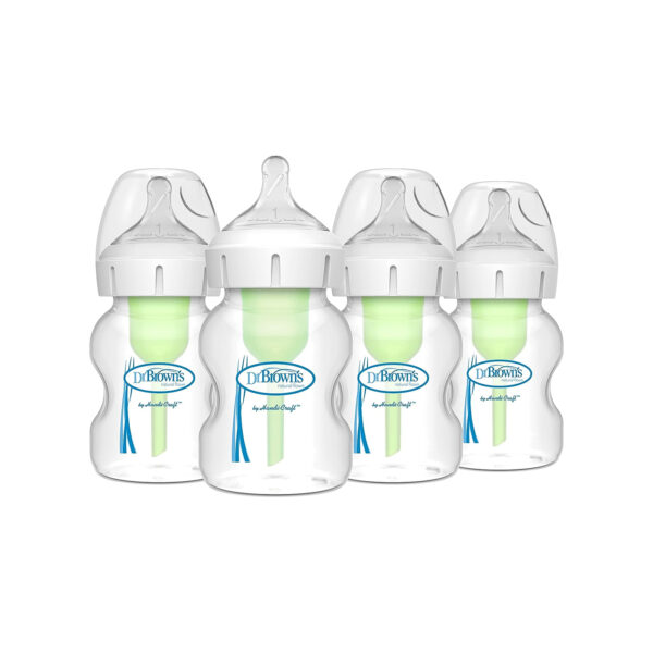 Dr. Brown's Natural Flow Anti-Colic Options+ Wide-Neck Baby Bottles 5 oz/150 mL