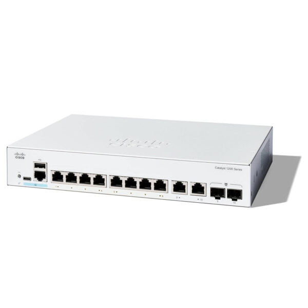 Cisco Catalyst 1200-8T-E-2G Smart Switch, 8 Port GE, Ext PS, 2x1GE Combo, Limited Lifetime Protection (C1200-8T-E-2G)