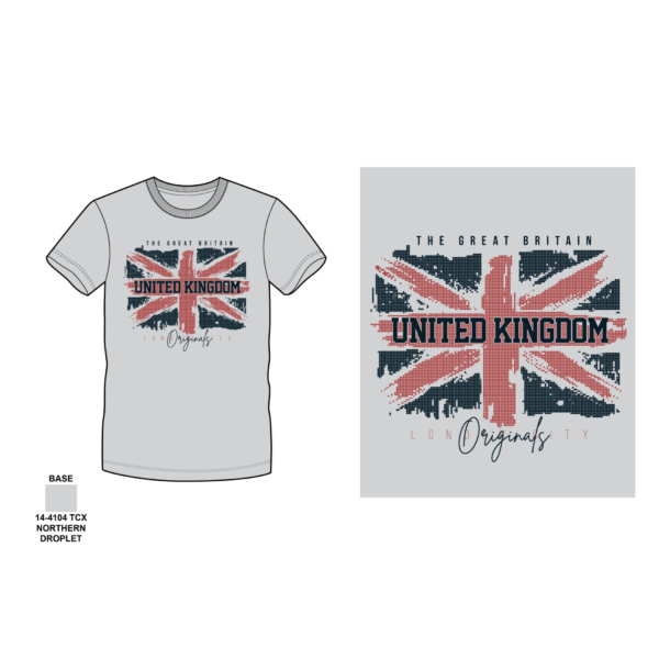 Men Shirt United Kingdom Flag Design , 100% Cotton Northern Droplet Colour