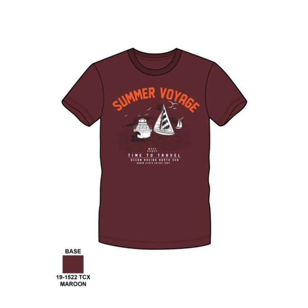 Mens Shirt Summer Voyage ,100% Cotton Maroon Colour